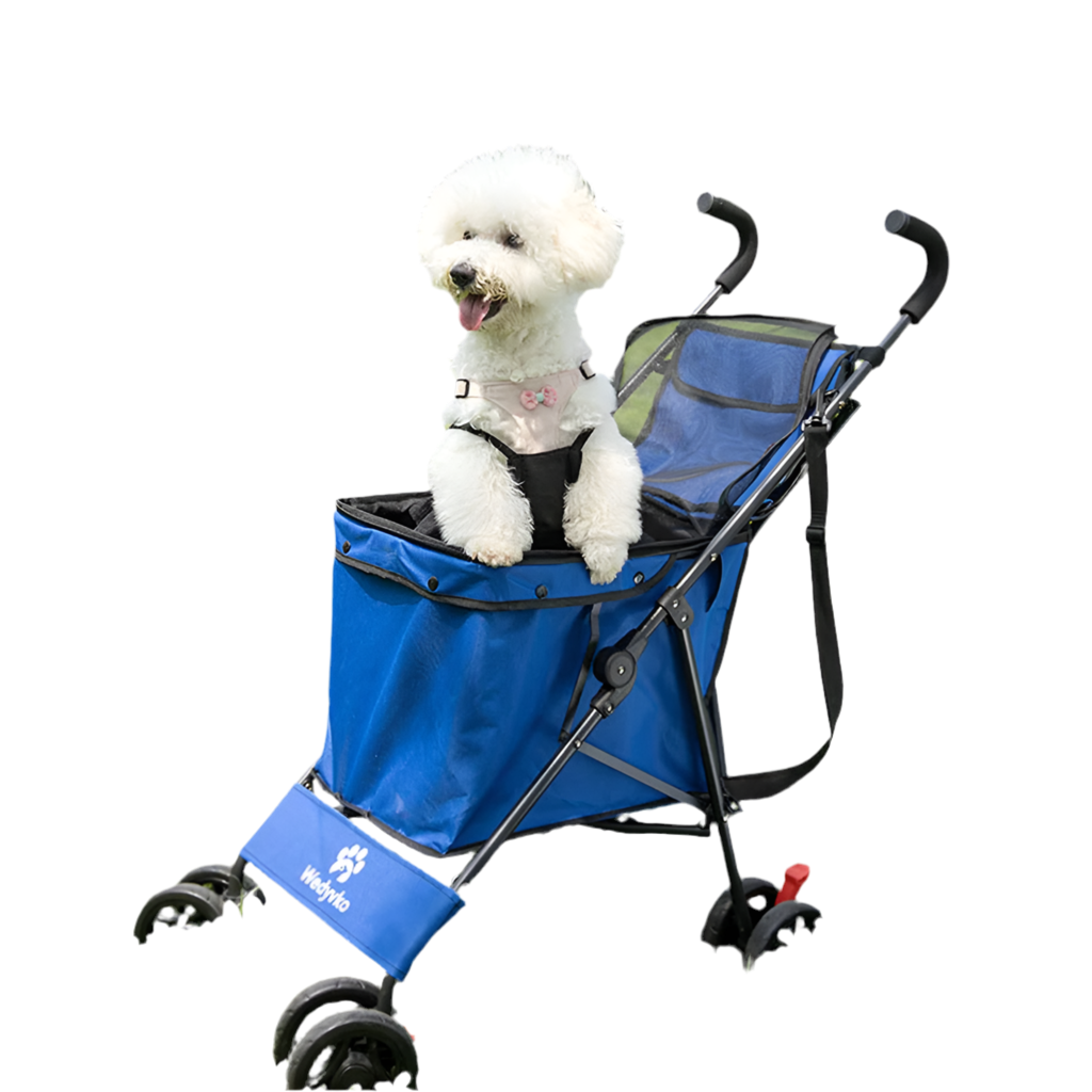 Dog and cat stroller, foldable, waterproof, 4 wheels, travel carrier