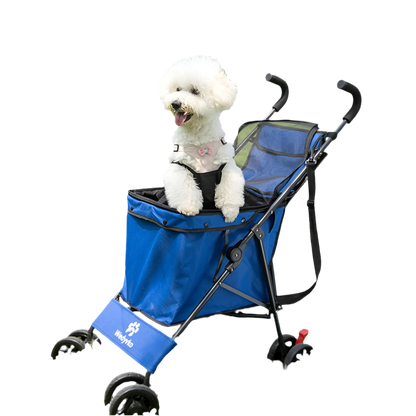 Dog and cat stroller, foldable, waterproof, 4 wheels, travel carrier