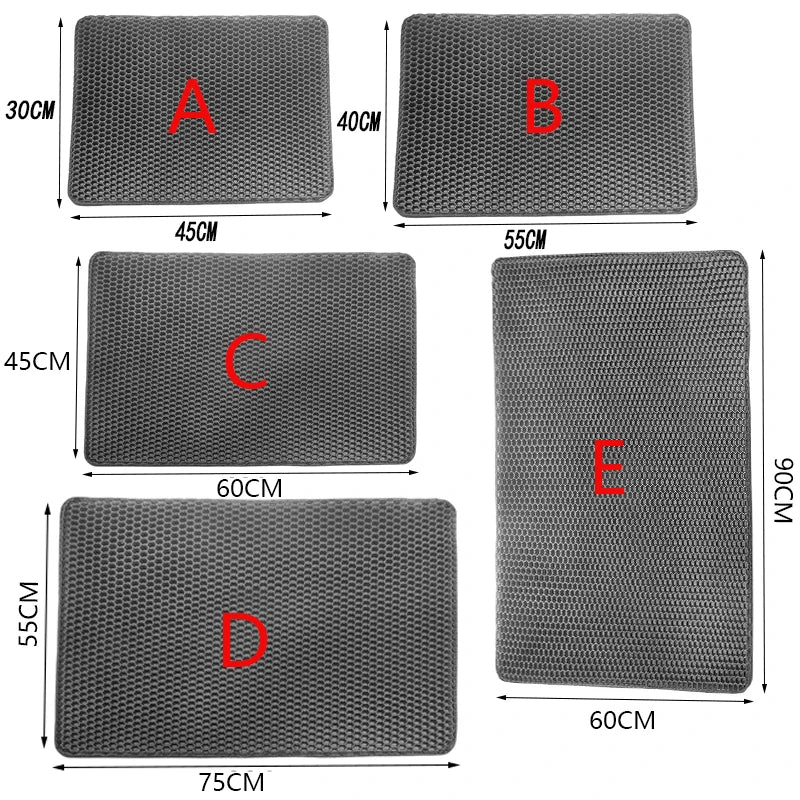 Cat litter mat, waterproof, double-layer, foldable