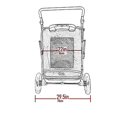 Pet Cart Without Lock, With Double Entry, Easy Entry/Exit For Dogs And Cats