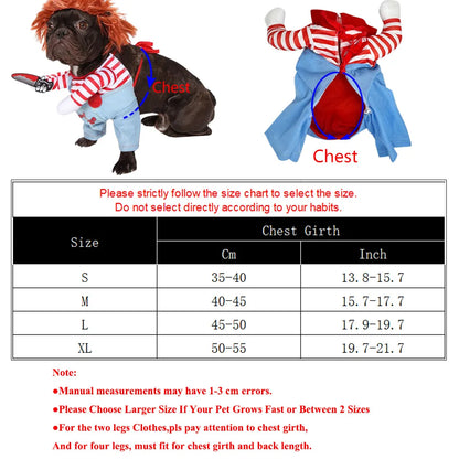 Funny Halloween Costume for Dogs and Cats, Cosplay Costume for Small and Medium Breeds