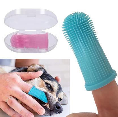 Super soft silicone dog toothbrush for cleaning and odor neutralization