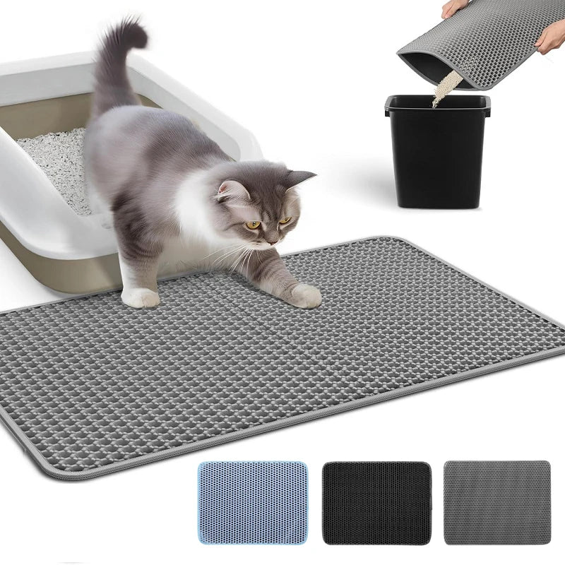 Cat litter mat, waterproof, double-layer, foldable