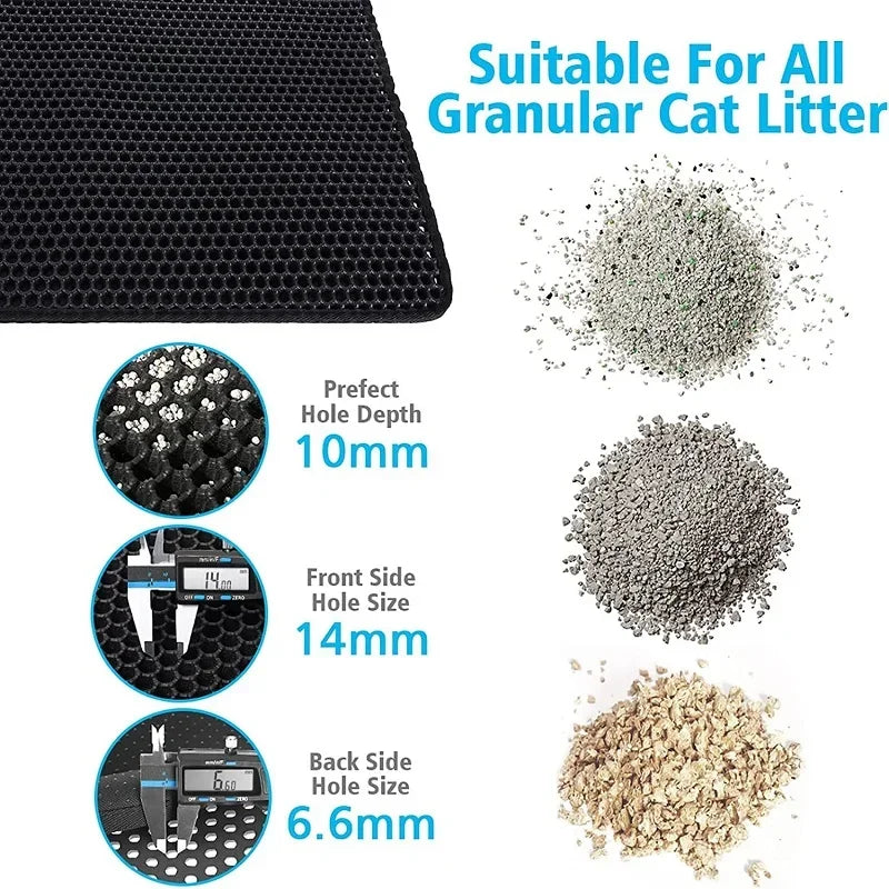 Cat litter mat, waterproof, double-layer, foldable