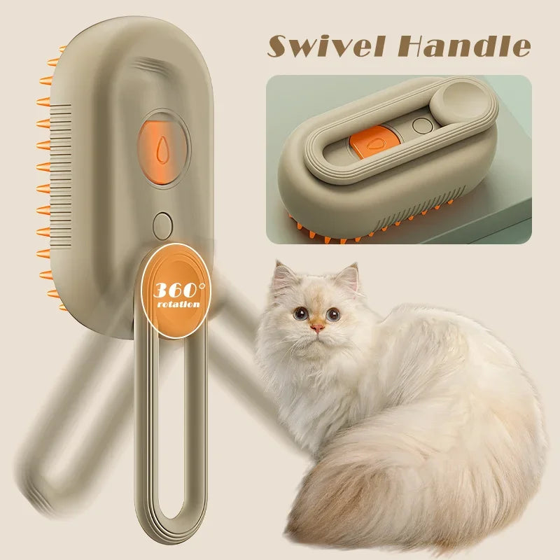 3in1 Electric Cat Brush with Steam Function