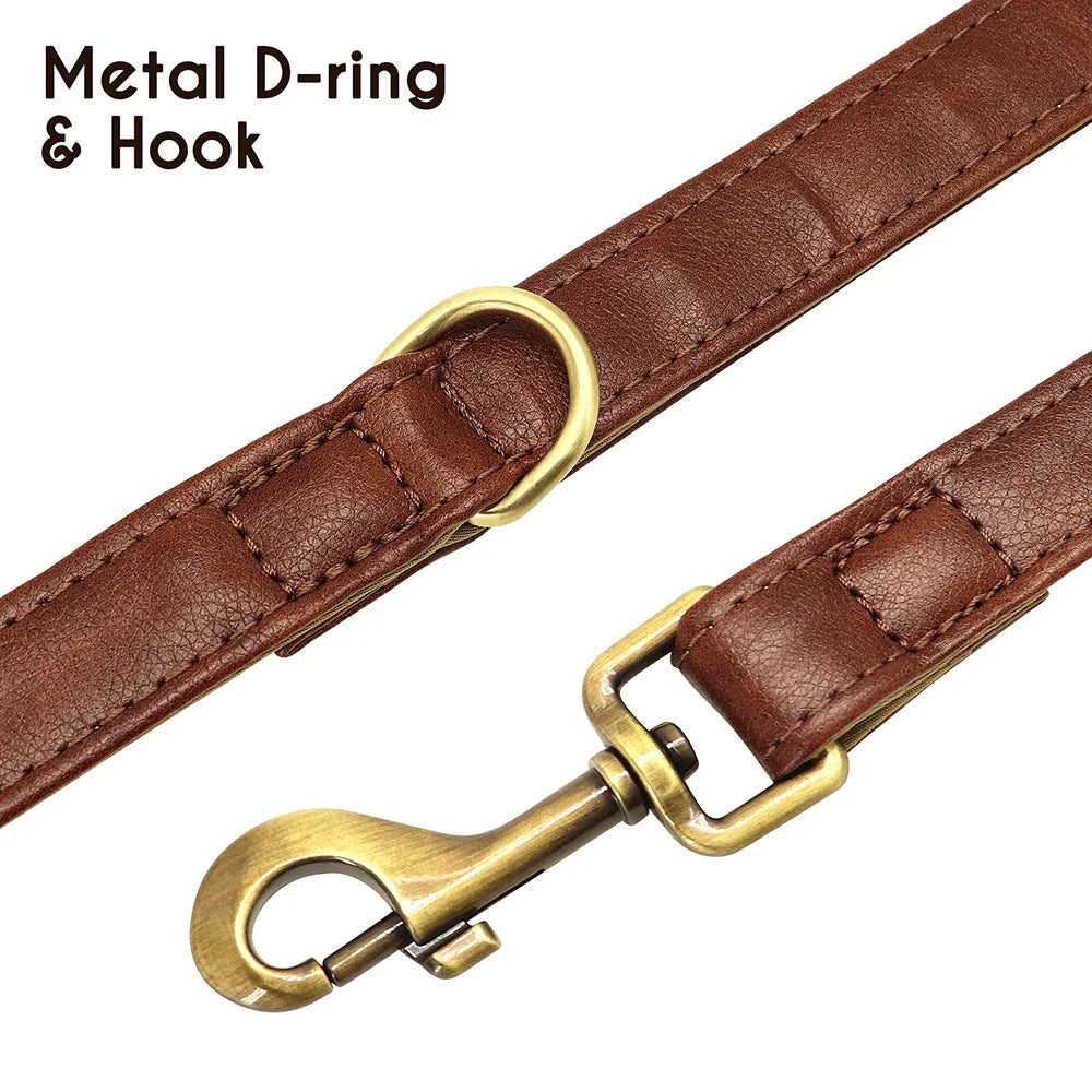 5ft Leather Leash, Durable, for Walking and Training Dogs