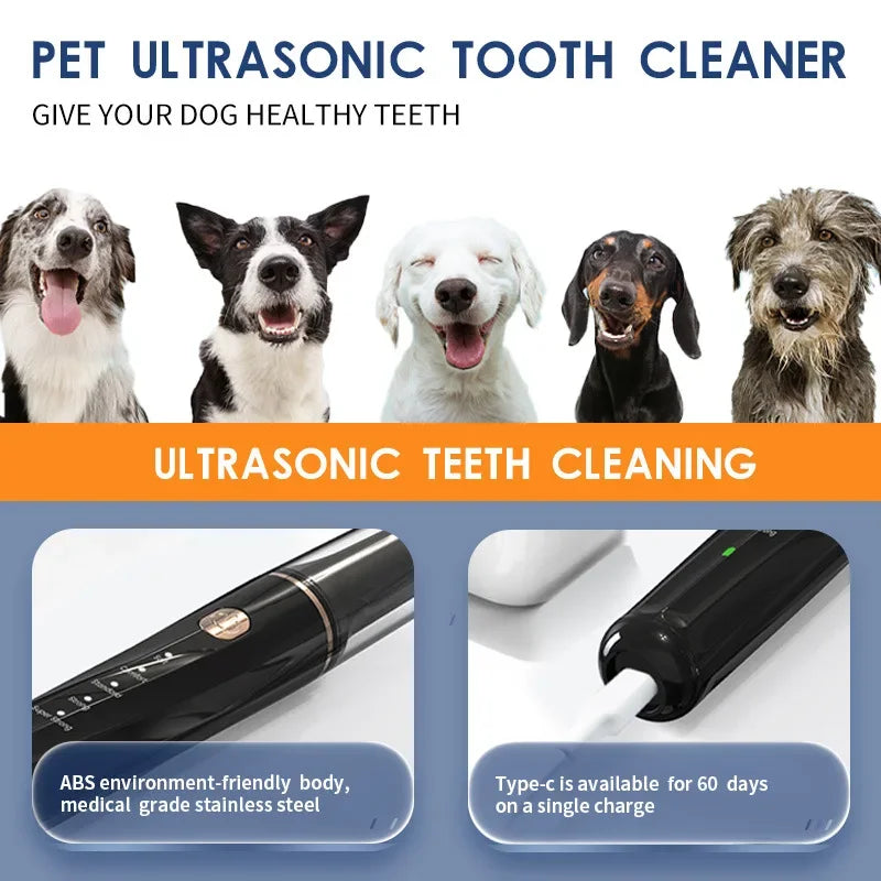 Electronic Dog Oral Care Device, Tartar Remover, Portable Ultrasonic Cleaner