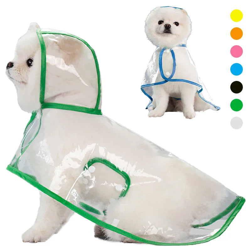 Dog Raincoat, Waterproof, Hooded, for Small and Medium Dogs, Transparent Cape