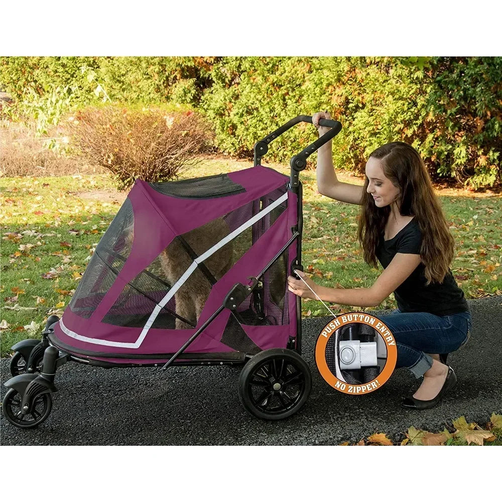 Pet Cart Without Lock, With Double Entry, Easy Entry/Exit For Dogs And Cats