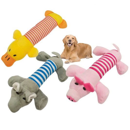 Dog toy, squeaky, plush, durable, for chewing, for puppies and adult dogs