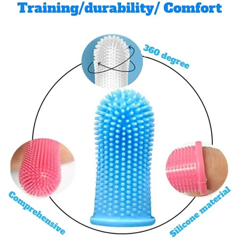 Super soft silicone dog toothbrush for cleaning and odor neutralization